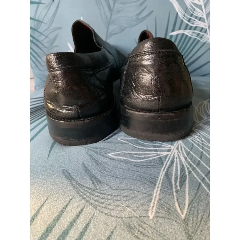 Johnston & Murphy LOAFER Black Leather Slip On Dress Shoes mens 13 M